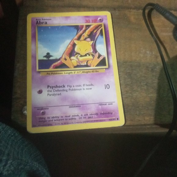 Abra 1st edition pokemon card